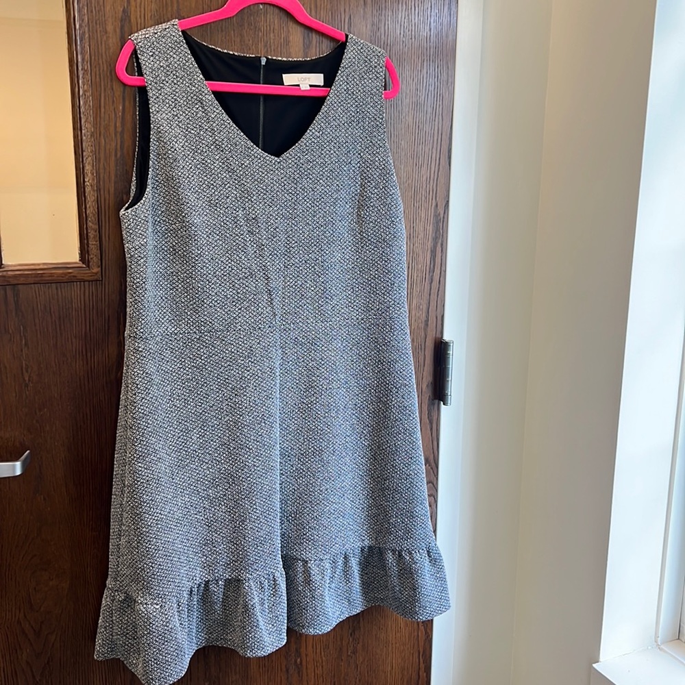 LOFT Black and White Sleeveless Dress